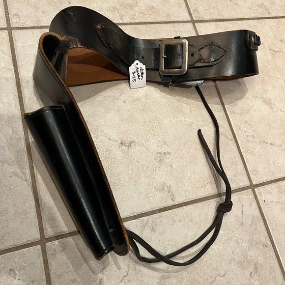 Vintage leather Bucheimer gun bullet holster